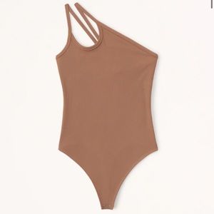 Abercrombie & Fitch Ribbed One Shoulder Bodysuit